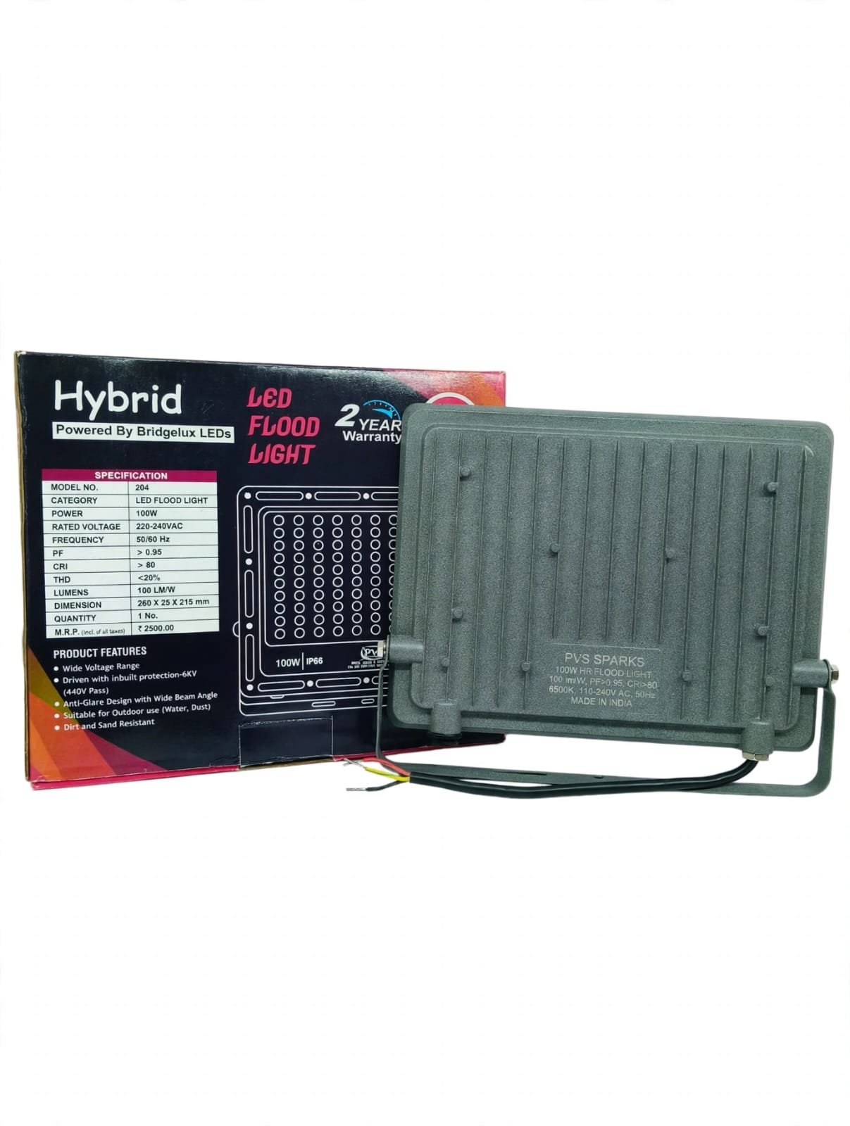PVS Sparks 100W Heavy-Duty Hybrid LED Flood Light IP66