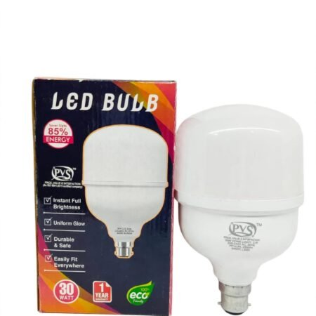 30W High-Lumen Hybrid LED Dome Bulb (B22) - Angle View