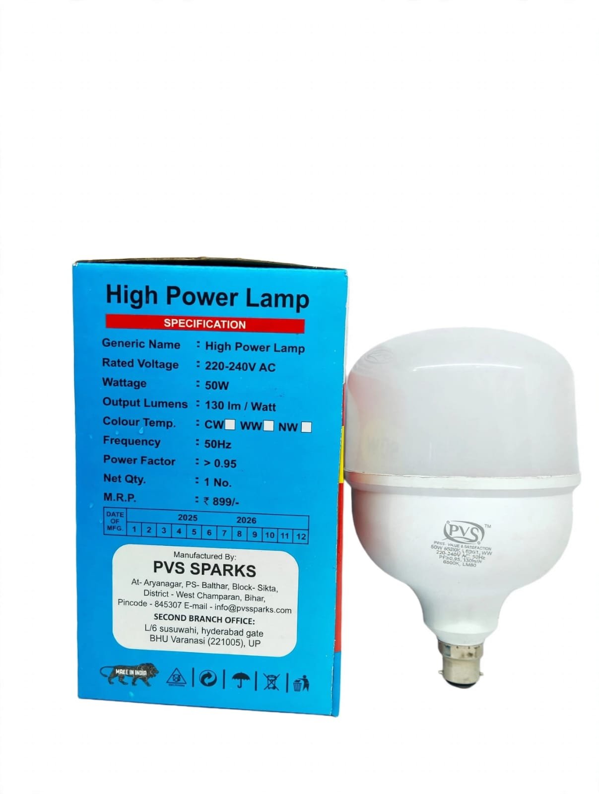 PVS Sparks 50W High-Power Industrial LED Dome Luminaire