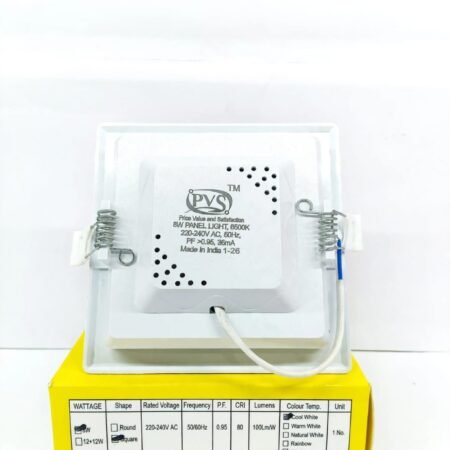 8W Square Slim Rimless Concealed LED Panel Light - Angle View
